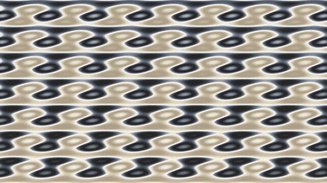Seamless abstract wave pattern with metallic ripples and fluid liquid curves in beige and grey colors