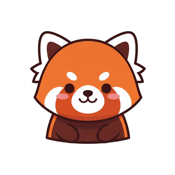 Charming red panda cartoon character portrait