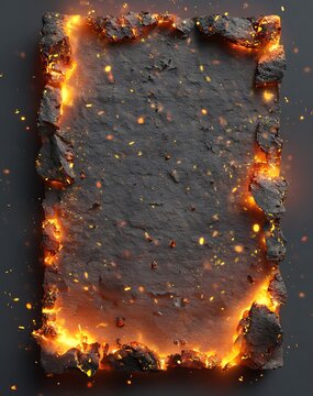 Golden embers floating above dark horizon
