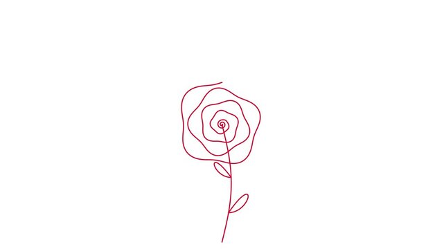 Minimalist Single Line Drawing of a Delicate Rose Flower Symbol for Romantic Design Projects