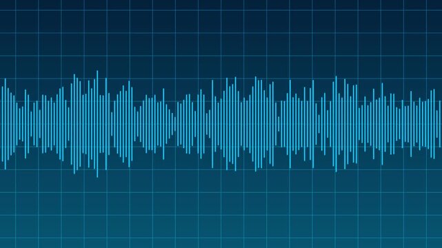 White audio waveform spectrum moving animation on green background. Sound wave pattern audio visual waveform. Motion graphics of music bar concept.digital sound frequency equalizer bars for podcast .