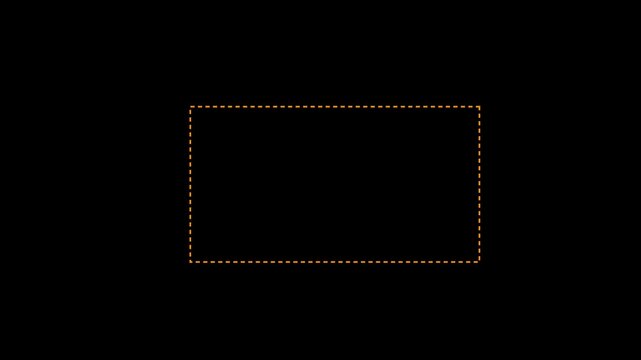 Dashed Rectangle Frame Border Animation, Placeholder Box, Selection Area, Crop Guide, Editable Bounding Box, Minimal UI Design Element on Black Background