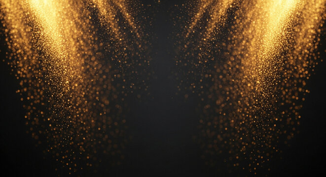 Golden Sparkling Particle Burst Effect Background