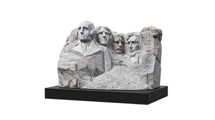 Fototapeta premium Mount rushmore national memorial sculpture on a black png isolated on transparent background