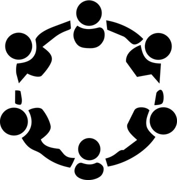 International peace day icon with stylized people holding hands in a circular formation for community unity concepts
