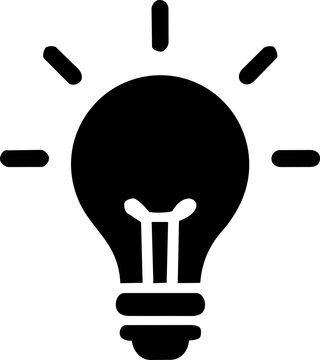Minimalist light bulb icon representing global ideas and harmony for international peace day in bold black design