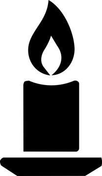 Minimalist black candle icon silhouette for international peace day representing hope spiritual reflection and solemn remembrance design