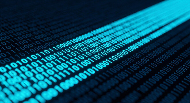 Binary code digital background technology data stream