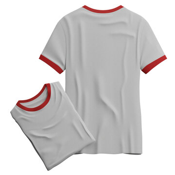 Grey Ringer T-Shirt Mockup