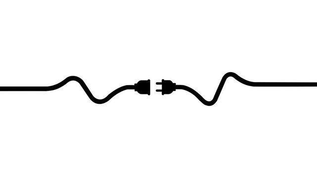 Electrical connection, plug and socket, conductor of electricity white background.