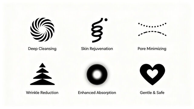 The whirlpool spiral dot shaped triangle ball love linear icon represents cleaning, anti aging, mild repair and light lines, and is suitable for minimalist skin care brands, packaging and printing.

