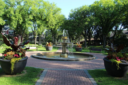 fountain in the park, Alexander Circle, Edmonton, Alberta