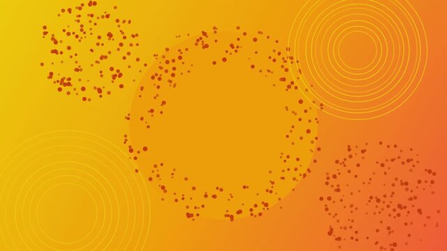 Abstract orange gradient with red dots and spiral pattern