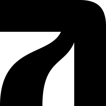 Black letter A logo, modern arrow logo icon