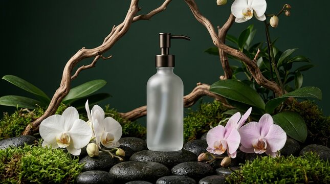 Luxury Orchid Cosmetic Pump Bottle