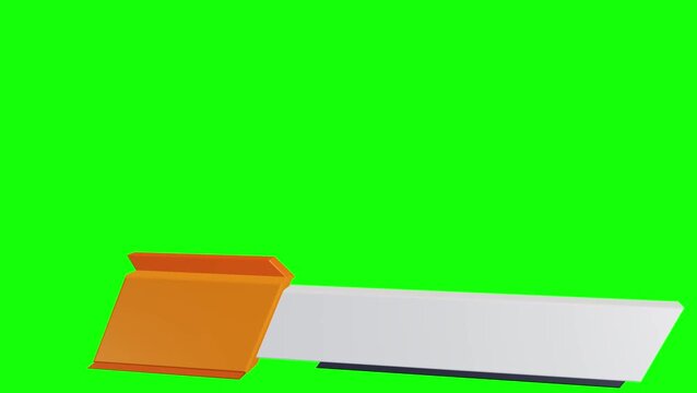 Modern 3D lower third banner with orange accent for video animation on green screen background