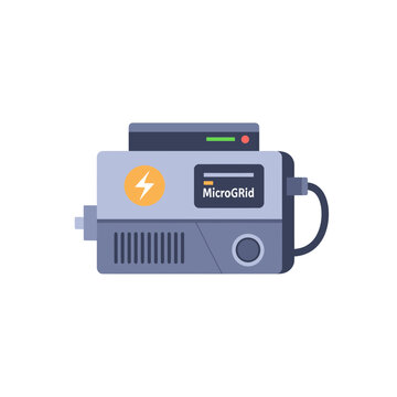 Smart microgrid energy storage system illustration