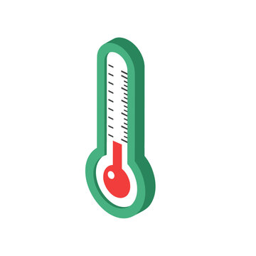 Isometric 3D Thermometer Icon