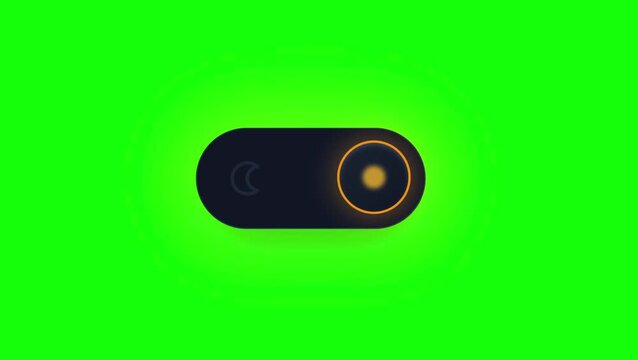Modern UI Toggle Switch Animation for Switching Between Light and Dark Mode Interfaces on Green Background