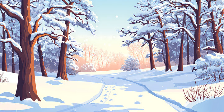 Winter Wonderland Forest Scene