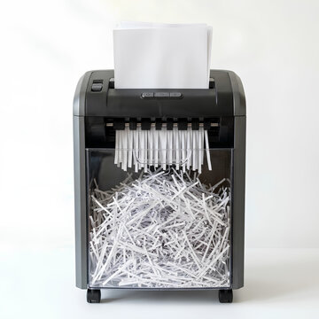 Paper Shredder with Confetti and Shredded Paper.