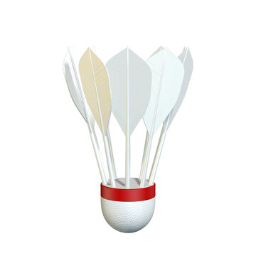 shuttlecock, transparent background, 3d render