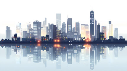 Fototapeta premium Modern City Skyline Silhouette