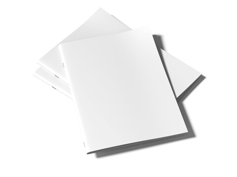 Blank white booklet cover mockup with shadow overlay