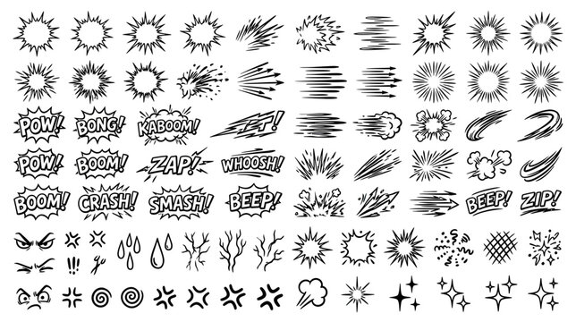Comic Book Sound Effects and Action Bursts Collection