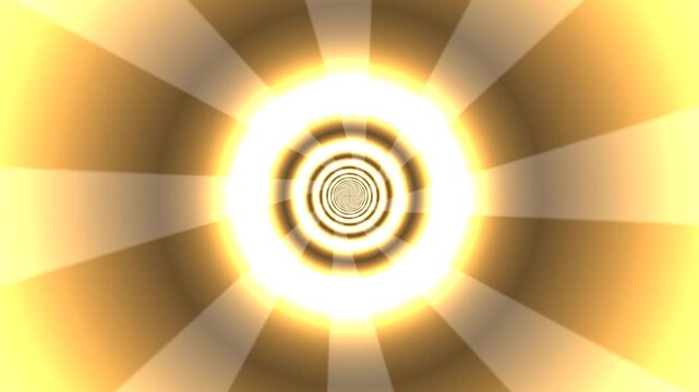 Light radiates from a central point, forming concentric circles with beams extending outward. The pattern has strong light and soft shadows in a warm tone