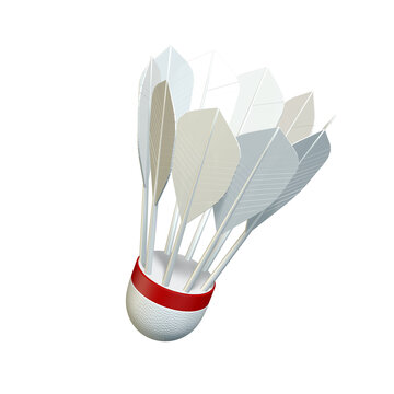 shuttlecock, transparent background, 3d render