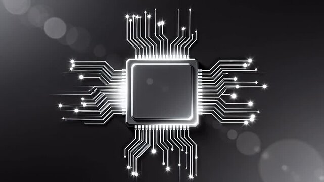 Microchip with glowing circuitry