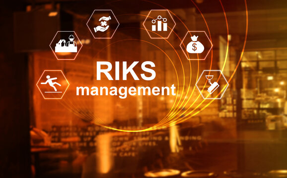 risk management with icon represents analysis and improvement to applied in business jobs