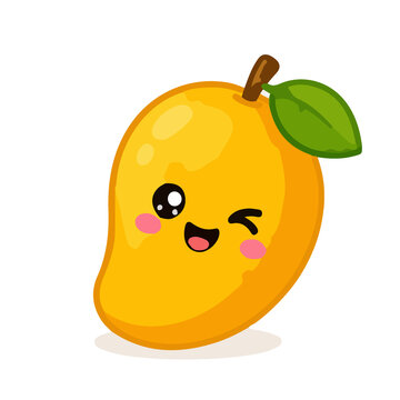 mango fruit cartoon cute vector illustration