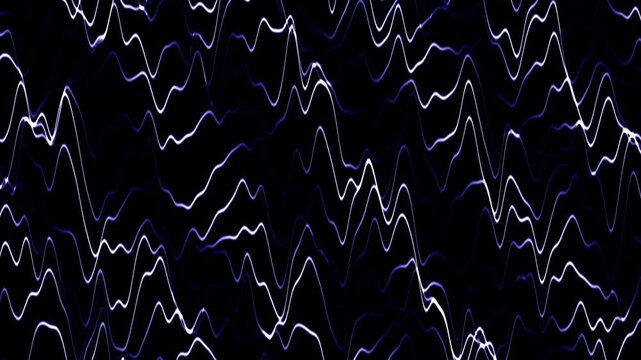 Abstract Quantum Electric Wavy Lines Motion Graphic Seamless Loop Animated Technology Background Footage 4k