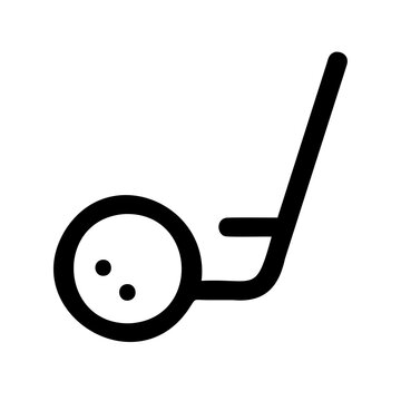 Minimalist bowling ball and pin icon - Simple black and white vector icon showing a bowling ball knocking down a pin with clean lines