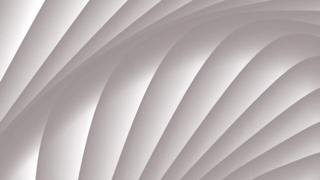 Abstract light grey curved surfaces flowing smoothly in cinematic motion with subtle shadow play
