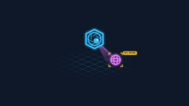 Isometric AI Computer Vision Object Recognition Motion Graphic Animation