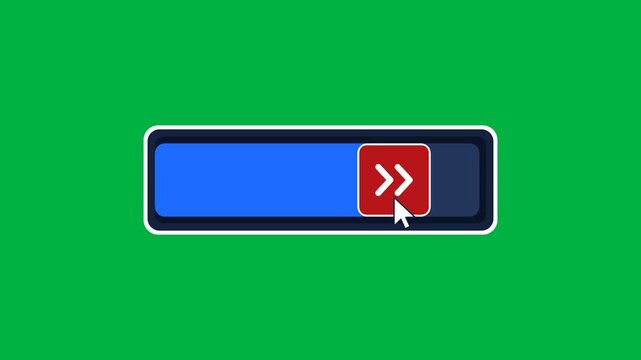 Crimson Slide to Confirm Button with Cursor Drag and Cobalt Fill on Green Screen Chroma Key 4K Textless Overlay
