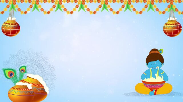 Bal Krishna Eating Makhan from Matki Janmashtami Animation