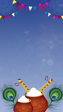 Krishna Janmashtami Festival with Dahi Handi Animation 