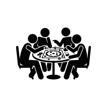 People playing board game at table.
