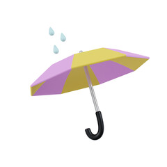 3D umbrella with raindrops illustration for spring weather concept © MeepianGraphic