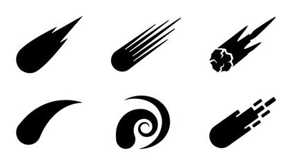 Meteorite Icons, Comet Vector Graphics, Space Debris Symbols, Celestial Event Illustrations © Sriti