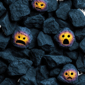 Glowing Coal Faces and Emotional Charcoal Concept