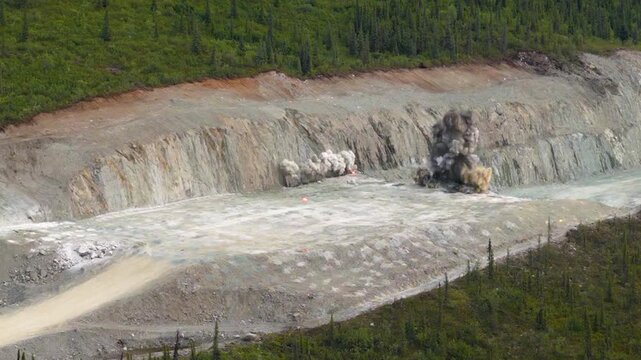 Blasting Highway Excavation in Slow Motion
