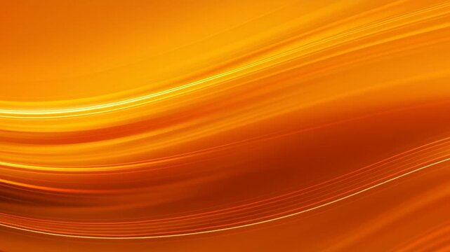 Abstract orange background with glowing golden light waves and smooth flowing curves, creating a warm modern design for energy, technology and motion concepts.