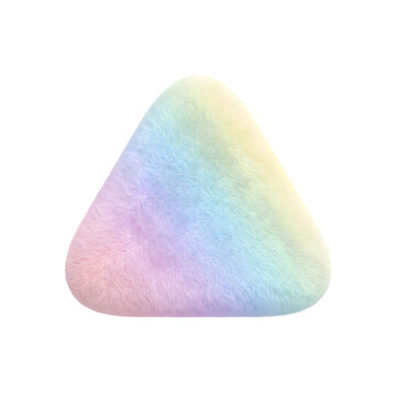 Colorful geometric glittery triangular shape with rainbow sparkles isolated on transparent background