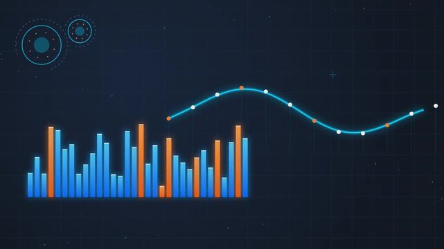 Business growth chart with bar and line graph illustration
