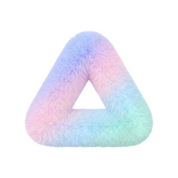 Colorful abstract geometric triangle shape with gradient fill isolated on transparent background